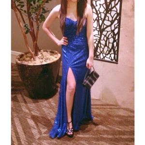 Aspeed Design long strapless sequin dress